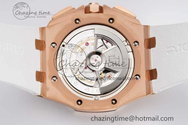 Royal Oak Offshore 44mm RG JJF 1:1 Best Edition White Dial on White Rubber Strap A3126 V Flexible 4654