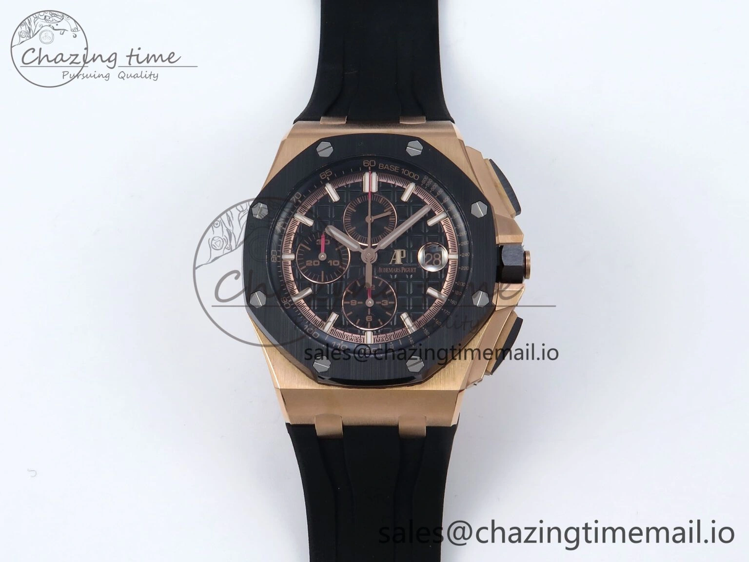 Royal Oak Offshore 44mm RG TKF 1:1 Best Edition Black Dial on Black Rubber Strap A SmartChoice 4319