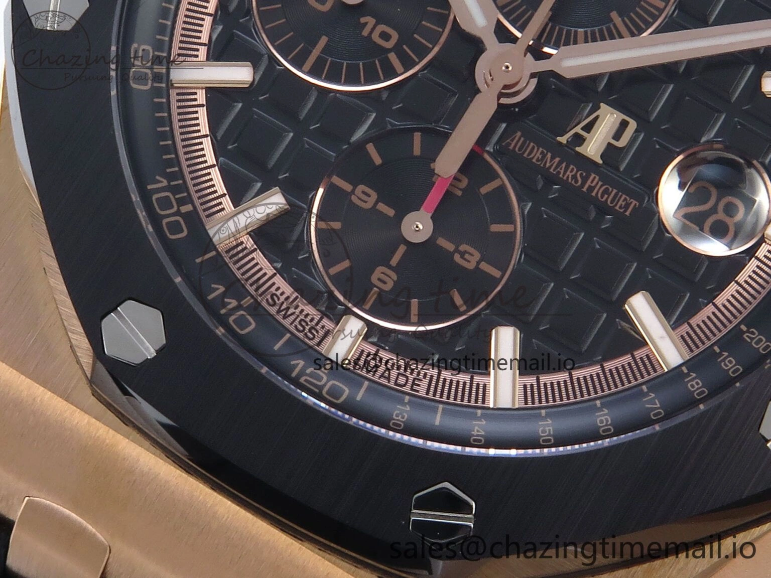 Royal Oak Offshore 44mm RG TKF 1:1 Best Edition Black Dial on Black Rubber Strap A SmartChoice 4319