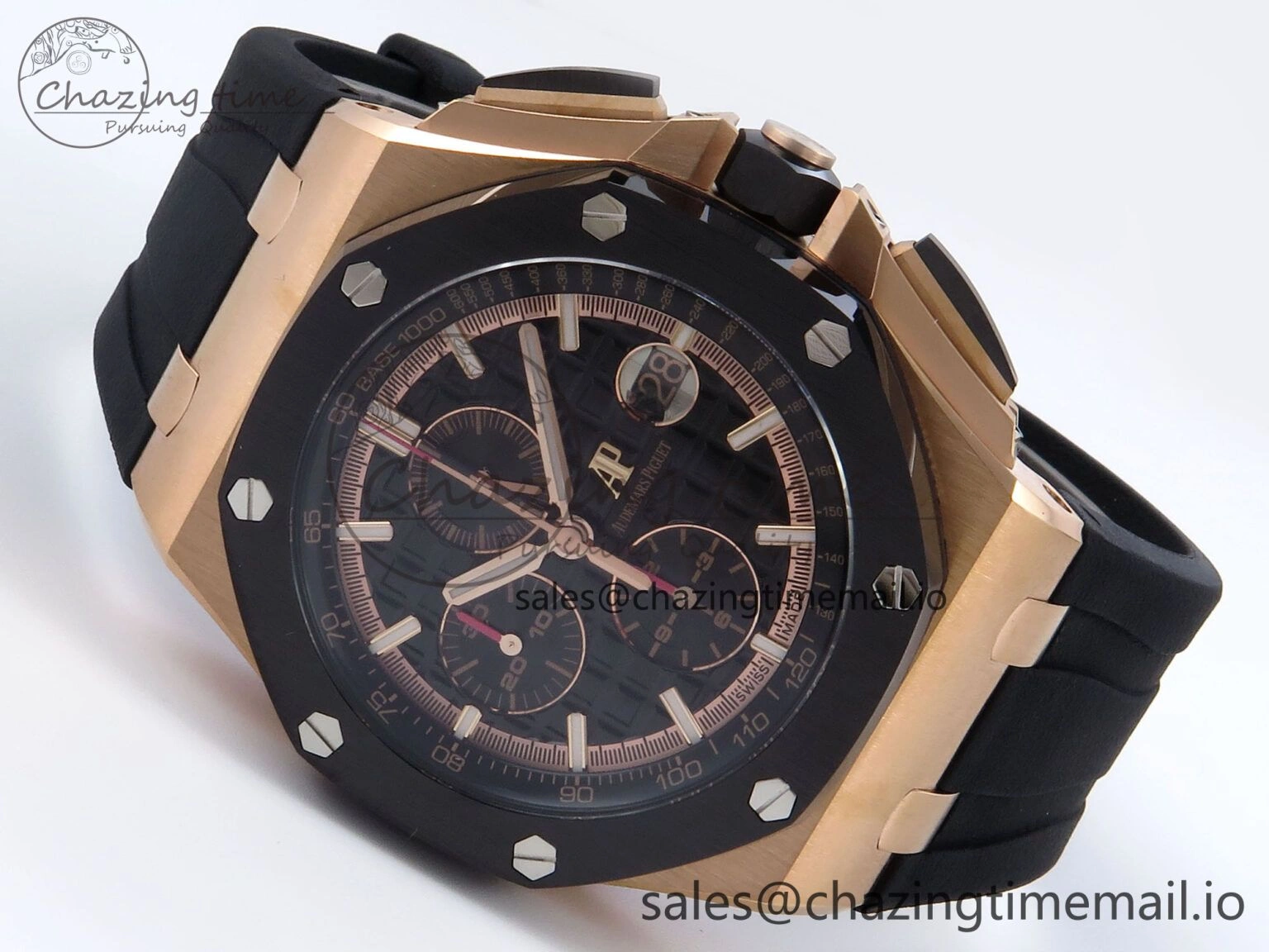 Royal Oak Offshore 44mm RG TKF 1:1 Best Edition Black Dial on Black Rubber Strap A SmartChoice 4319