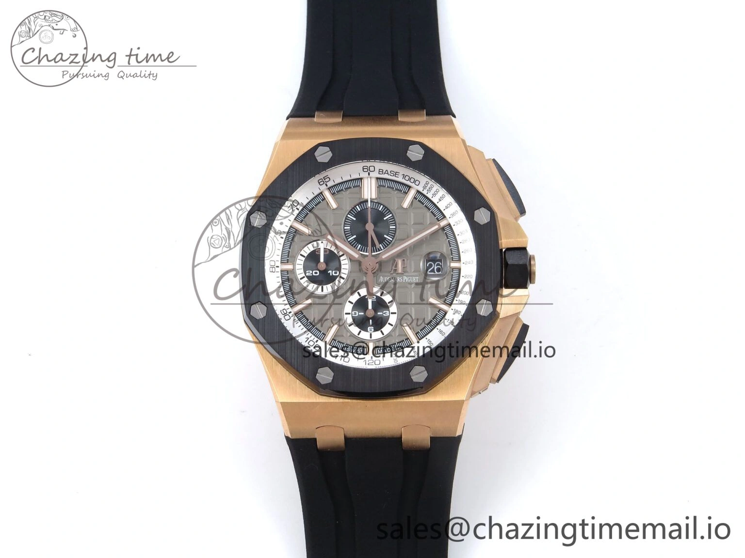 Royal Oak Offshore 44mm RG TKF 1:1 Best Edition Gray Dial on Black Rubber Strap A WellDesigned 4372