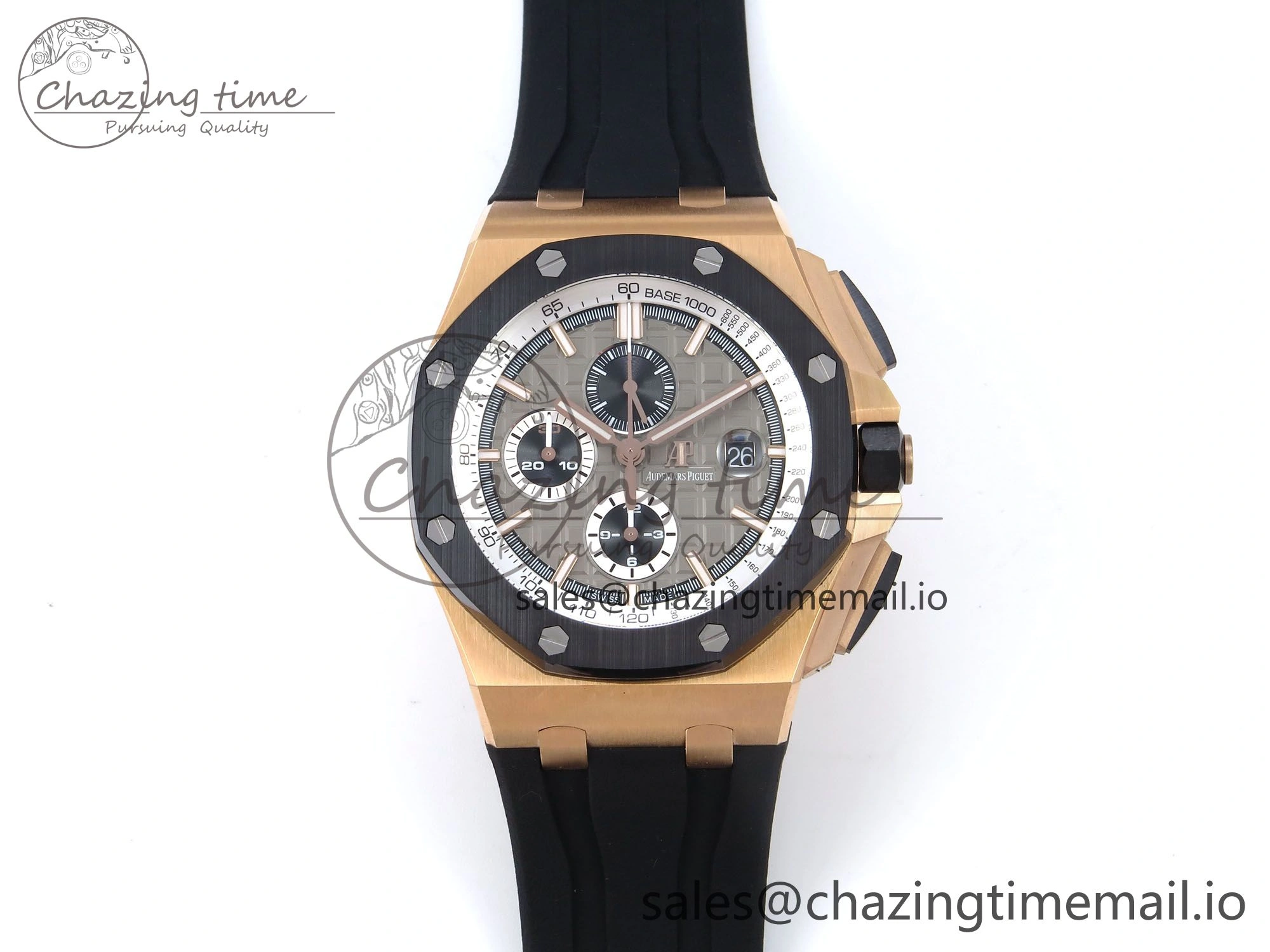 Royal Oak Offshore 44mm RG TKF 1:1 Best Edition Gray Dial on Black Rubber Strap A WellDesigned 4372