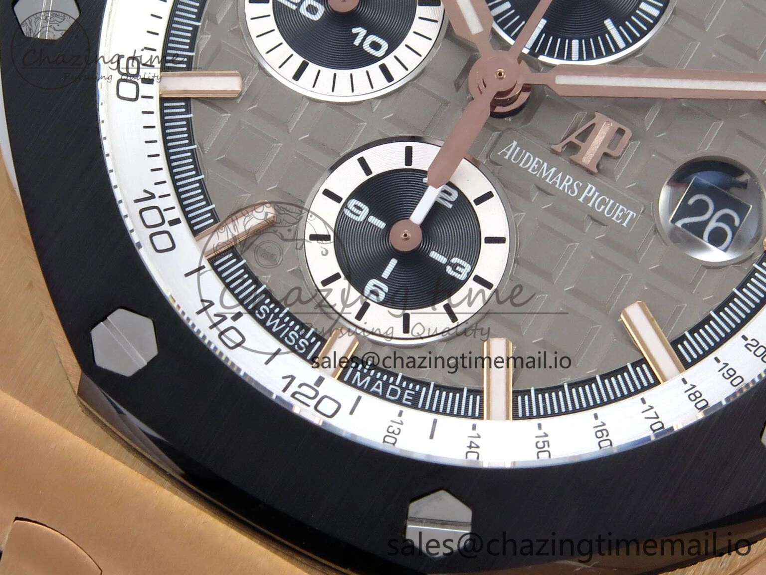 Royal Oak Offshore 44mm RG TKF 1:1 Best Edition Gray Dial on Black Rubber Strap A WellDesigned 4372