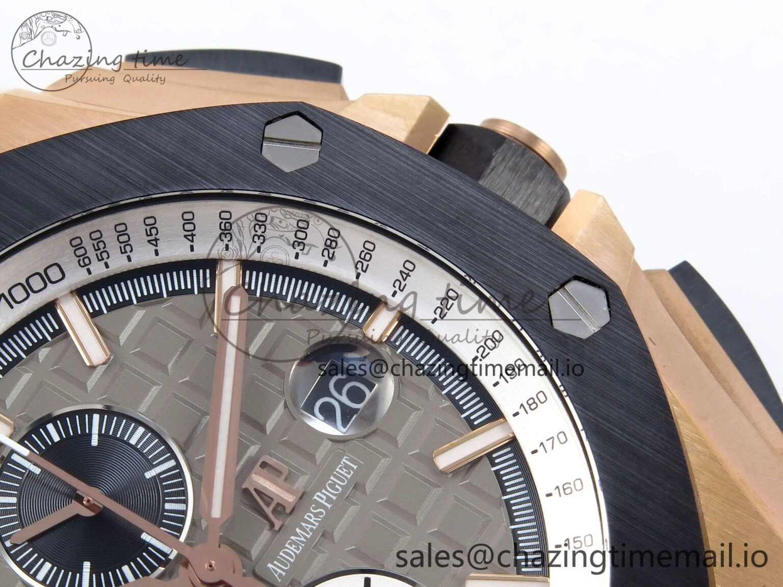 Royal Oak Offshore 44mm RG TKF 1:1 Best Edition Gray Dial on Black Rubber Strap A WellDesigned 4372