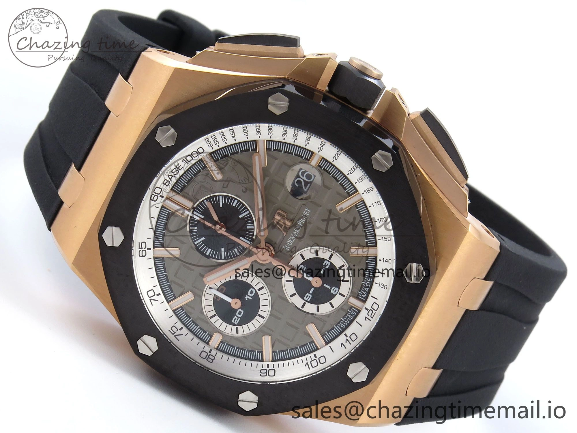 Royal Oak Offshore 44mm RG TKF 1:1 Best Edition Gray Dial on Black Rubber Strap A WellDesigned 4372