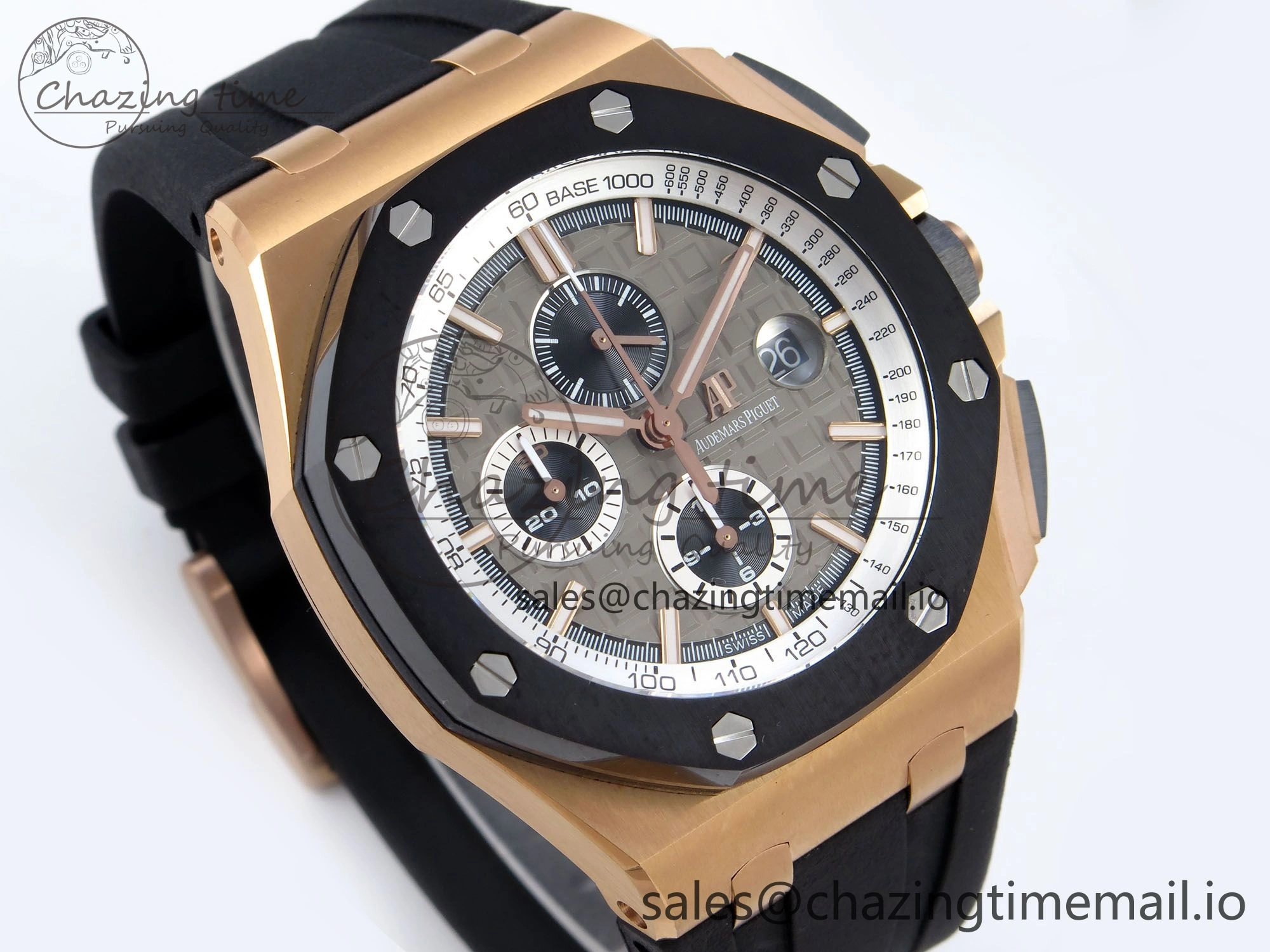 Royal Oak Offshore 44mm RG TKF 1:1 Best Edition Gray Dial on Black Rubber Strap A WellDesigned 4372