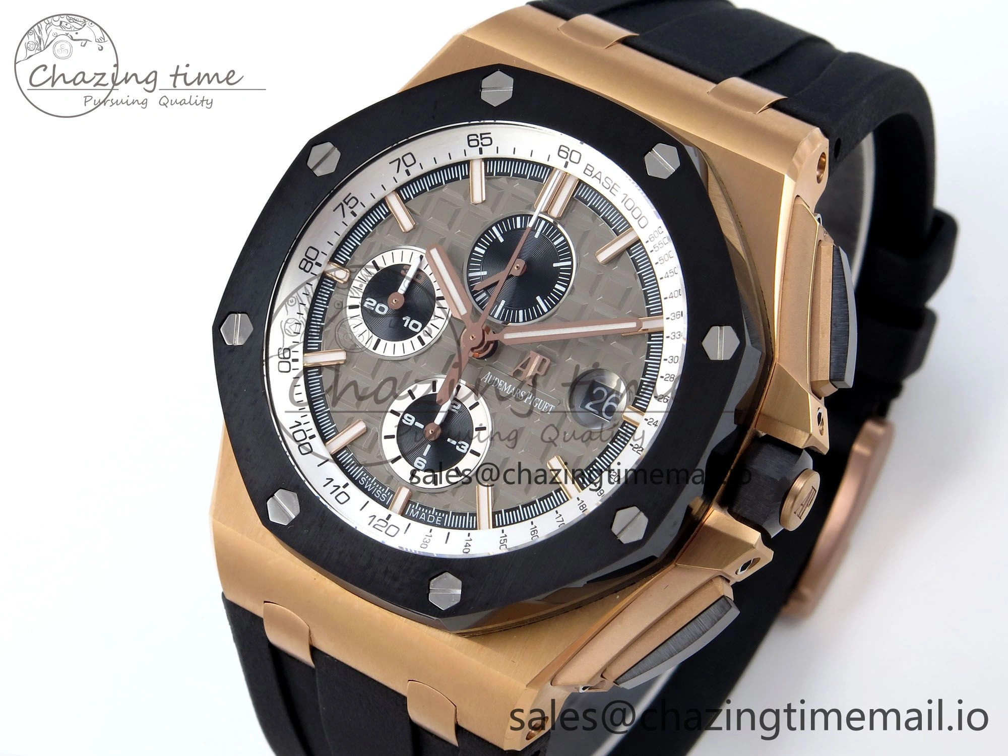 Royal Oak Offshore 44mm RG TKF 1:1 Best Edition Gray Dial on Black Rubber Strap A WellDesigned 4372