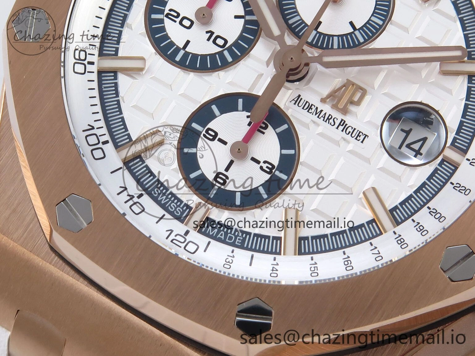 Royal Oak Offshore 44mm RG TKF 1:1 Best Edition White Dial on White Rubber Strap A SportInspired 4363
