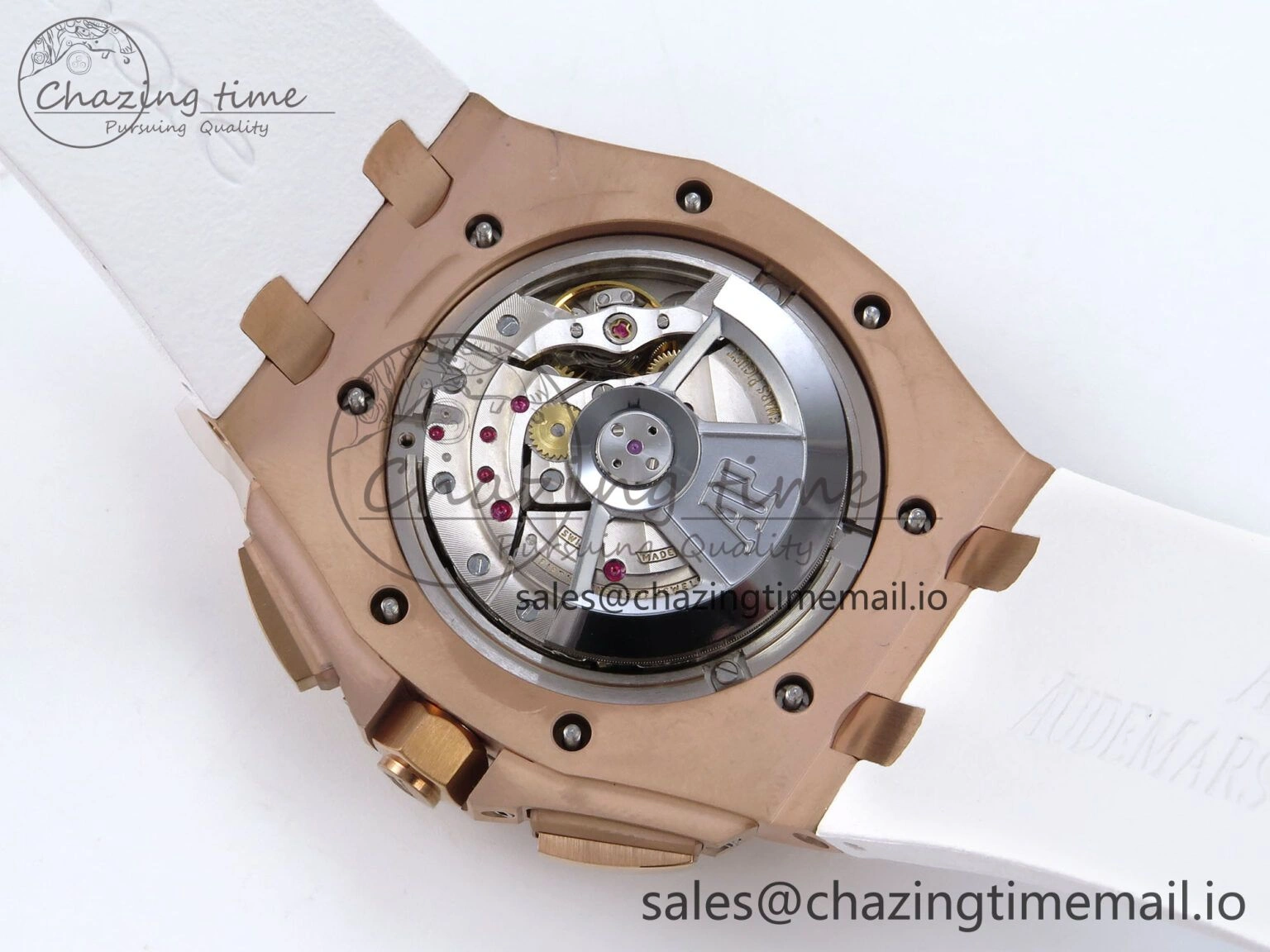 Royal Oak Offshore 44mm RG TKF 1:1 Best Edition White Dial on White Rubber Strap A SportInspired 4363