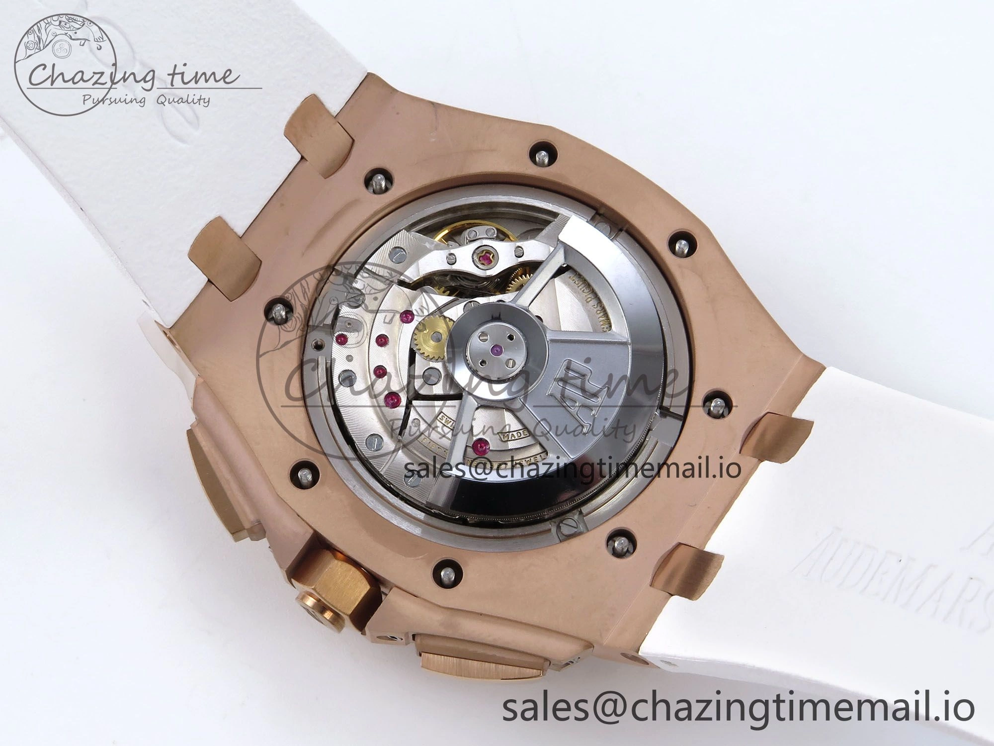 Royal Oak Offshore 44mm RG TKF 1:1 Best Edition White Dial on White Rubber Strap A SportInspired 4363