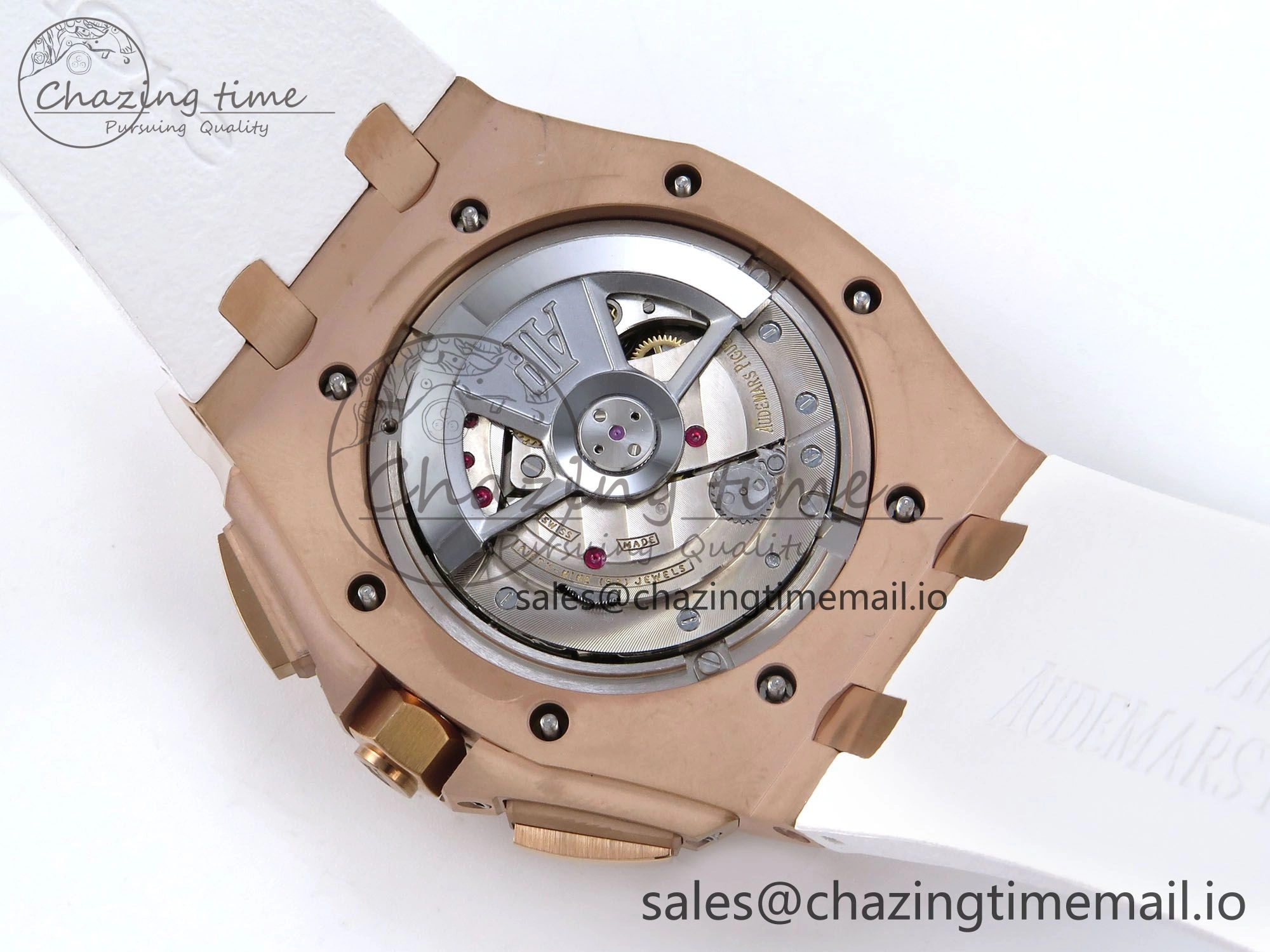 Royal Oak Offshore 44mm RG TKF 1:1 Best Edition White Dial on White Rubber Strap A SportInspired 4363
