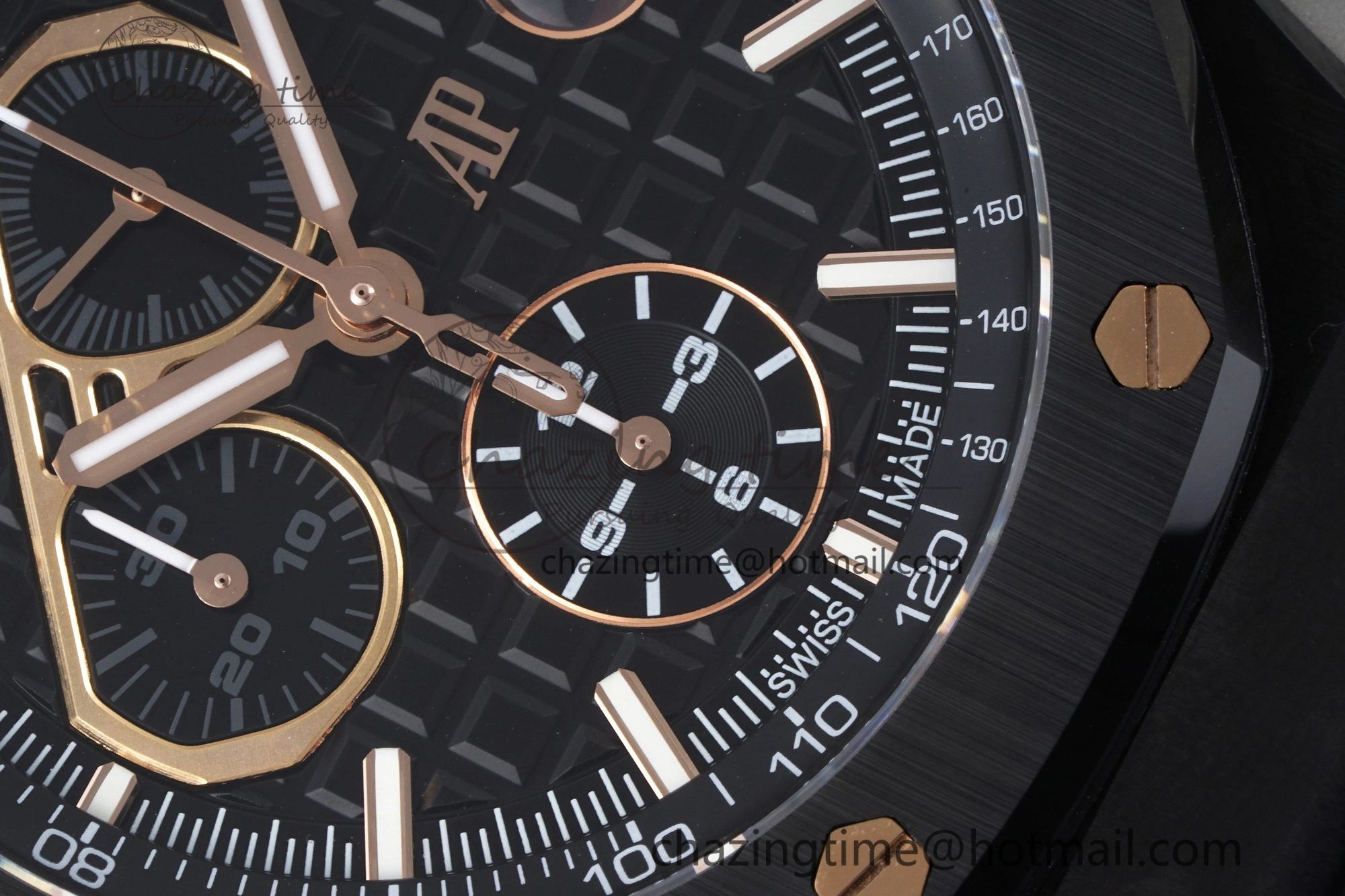 Royal Oak Offshore 44mm Real Ceramic APF 1:1 Best Edition Black Dial RG Markers on Rubber Strap A Refined 4697