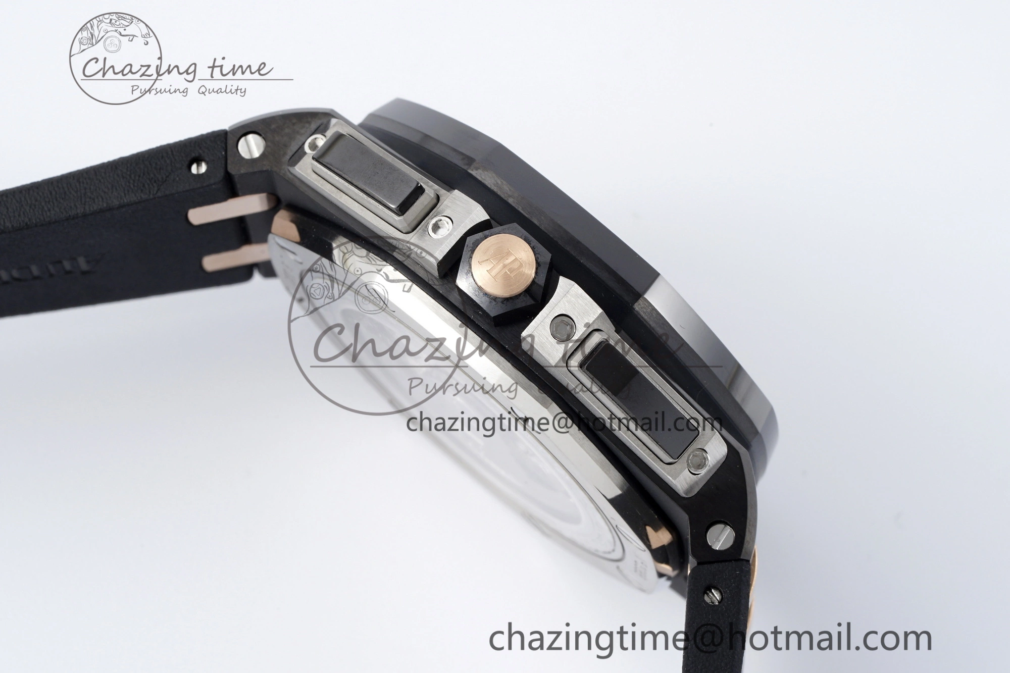Royal Oak Offshore 44mm Real Ceramic APF 1:1 Best Edition Black Dial RG Markers on Rubber Strap A Refined 4697