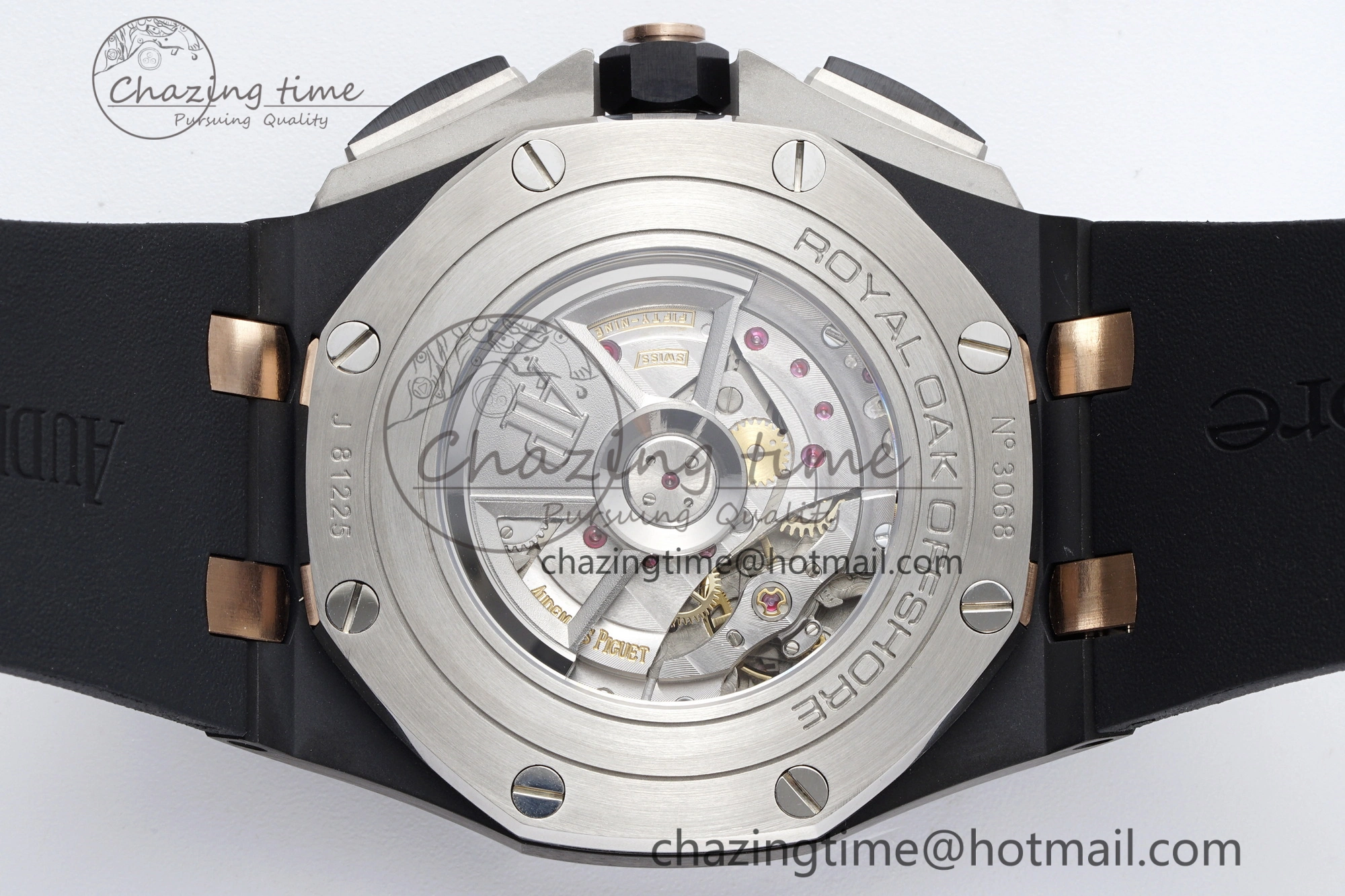 Royal Oak Offshore 44mm Real Ceramic APF 1:1 Best Edition Black Dial RG Markers on Rubber Strap A Refined 4697