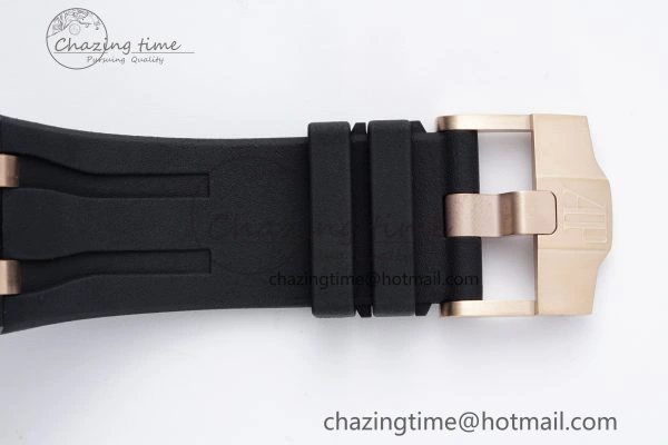 Royal Oak Offshore 44mm Real Ceramic APF 1:1 Best Edition Black Dial RG Markers on Rubber Strap A Refined 4697