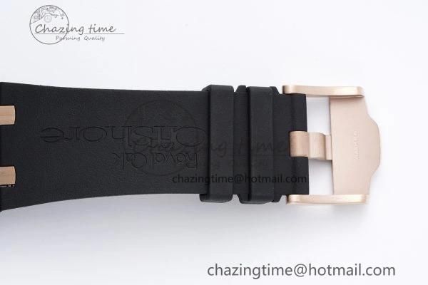 Royal Oak Offshore 44mm Real Ceramic APF 1:1 Best Edition Black Dial RG Markers on Rubber Strap A Refined 4697