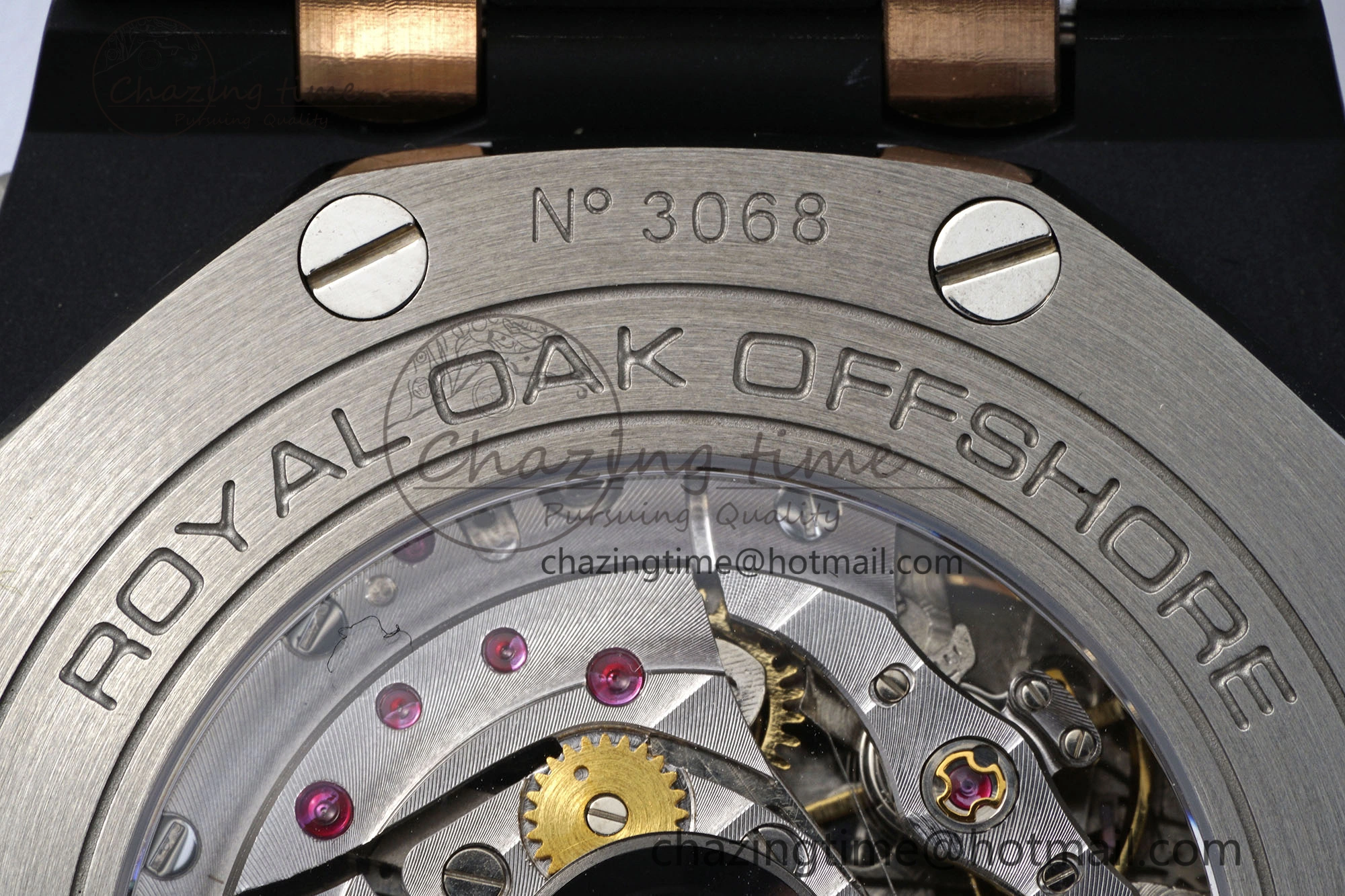 Royal Oak Offshore 44mm Real Ceramic APF 1:1 Best Edition Black Dial RG Markers on Rubber Strap A Refined 4697