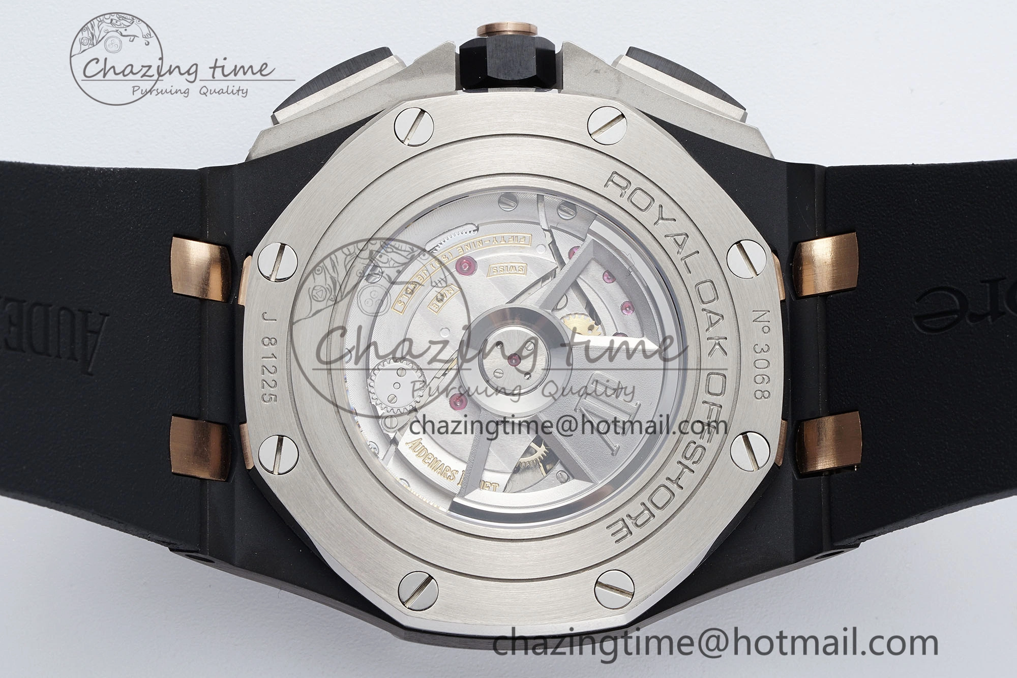 Royal Oak Offshore 44mm Real Ceramic APF 1:1 Best Edition Black Dial RG Markers on Rubber Strap A Refined 4697