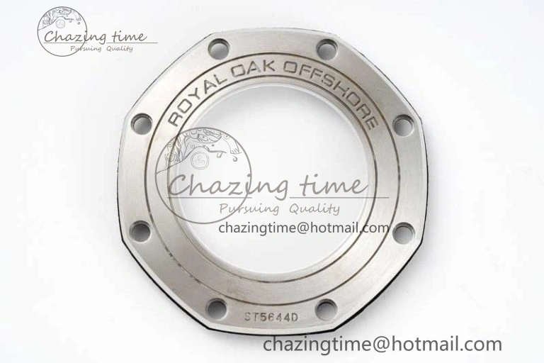 Colorful Royal Oak Offshore 44mm Real Ceramic RSF 1:1 Best Edition Black Dial RG Markers on Rubber Strap A 4758