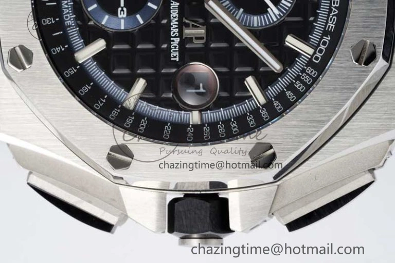 Neat Royal Oak Offshore 44mm SS APF 1:1 Best Edition Black Blue Dial on Black Leather Strap A 4715