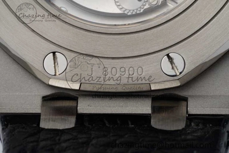 Neat Royal Oak Offshore 44mm SS APF 1:1 Best Edition Black Blue Dial on Black Leather Strap A 4715