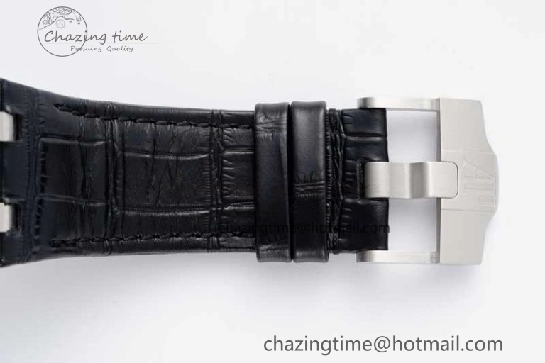 Neat Royal Oak Offshore 44mm SS APF 1:1 Best Edition Black Blue Dial on Black Leather Strap A 4715