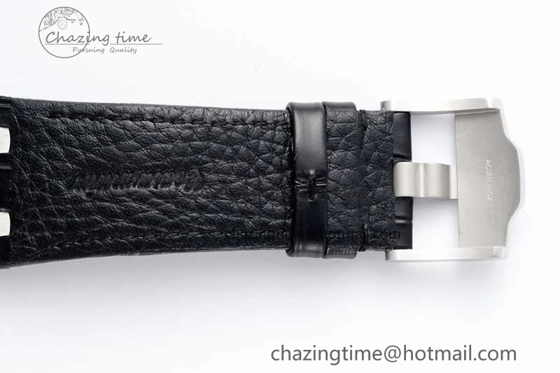 Tailored Royal Oak Offshore 44mm SS APF 1:1 Best Edition Gray Blue Dial on Black Leather Strap A 4673