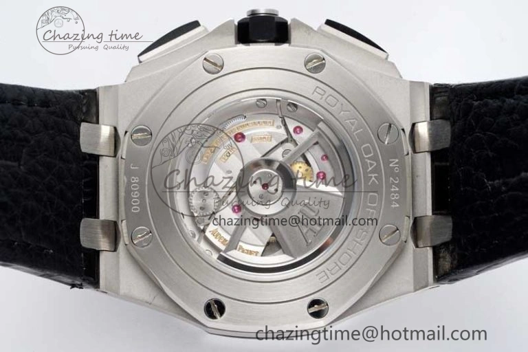 Tailored Royal Oak Offshore 44mm SS APF 1:1 Best Edition Gray Blue Dial on Black Leather Strap A 4673