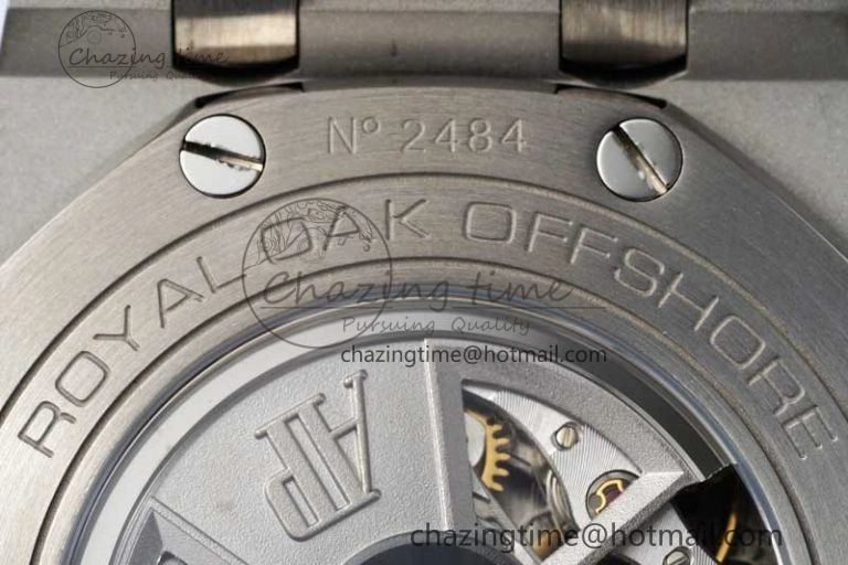 Tailored Royal Oak Offshore 44mm SS APF 1:1 Best Edition Gray Blue Dial on Black Leather Strap A 4673