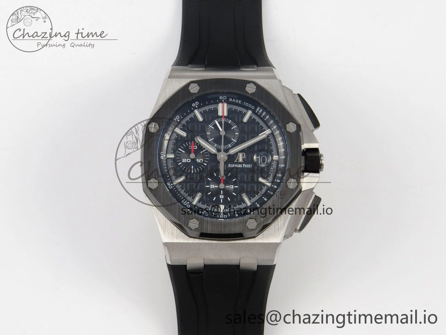 Casual Royal Oak Offshore 44mm SS APPF Best Edition Black Dial Ceramic Bezel on Black Rubber Strap SA 4239