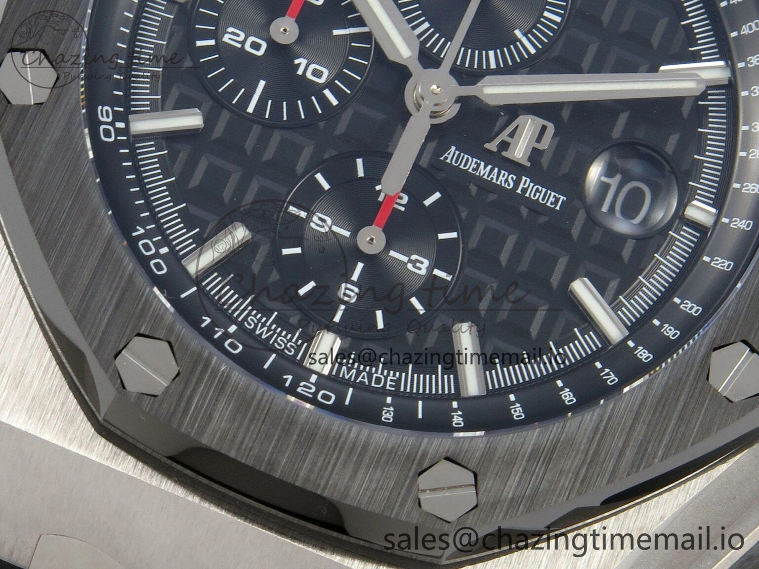 Casual Royal Oak Offshore 44mm SS APPF Best Edition Black Dial Ceramic Bezel on Black Rubber Strap SA 4239