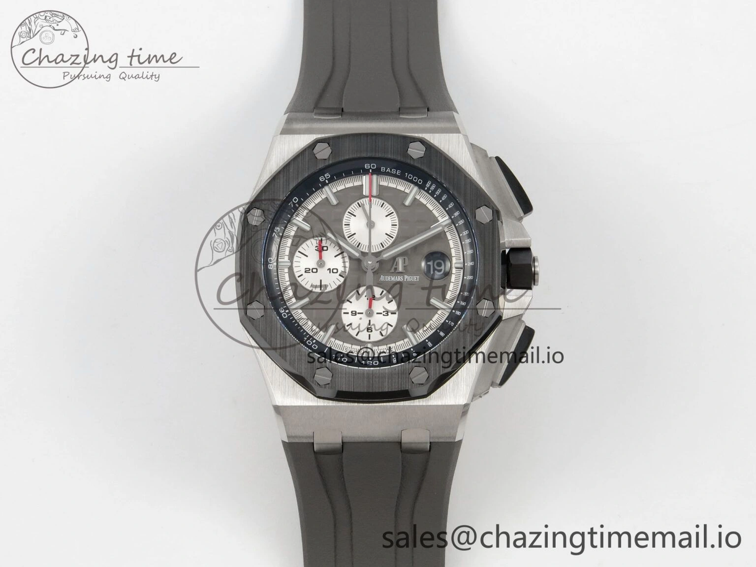 Royal Oak Offshore 44mm SS APPF Best Edition Gray White Dial Ceramic Bezel on Gray Rubber Strap SA Compact 4242