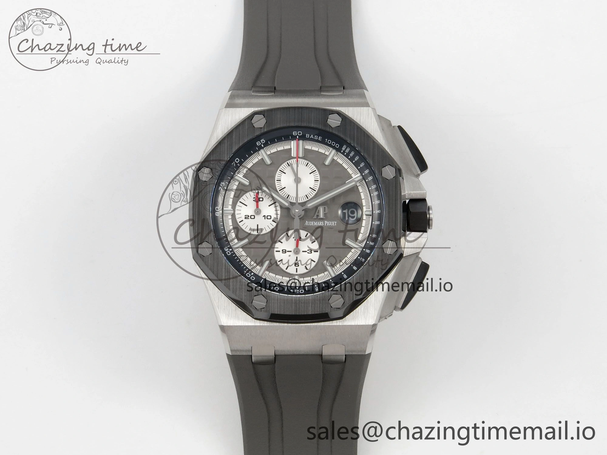 Royal Oak Offshore 44mm SS APPF Best Edition Gray White Dial Ceramic Bezel on Gray Rubber Strap SA Compact 4242