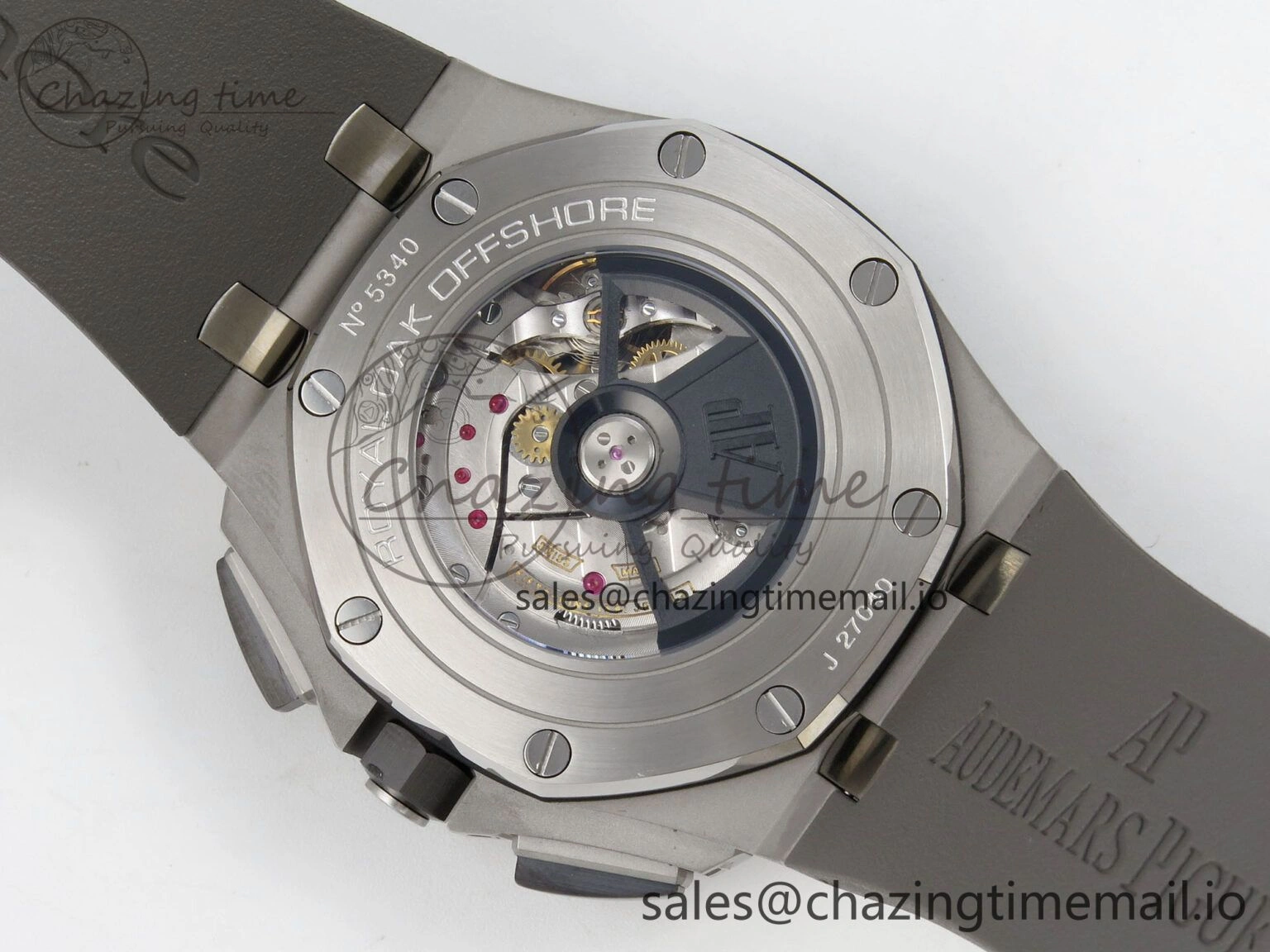 Royal Oak Offshore 44mm SS APPF Best Edition Gray White Dial Ceramic Bezel on Gray Rubber Strap SA Compact 4242