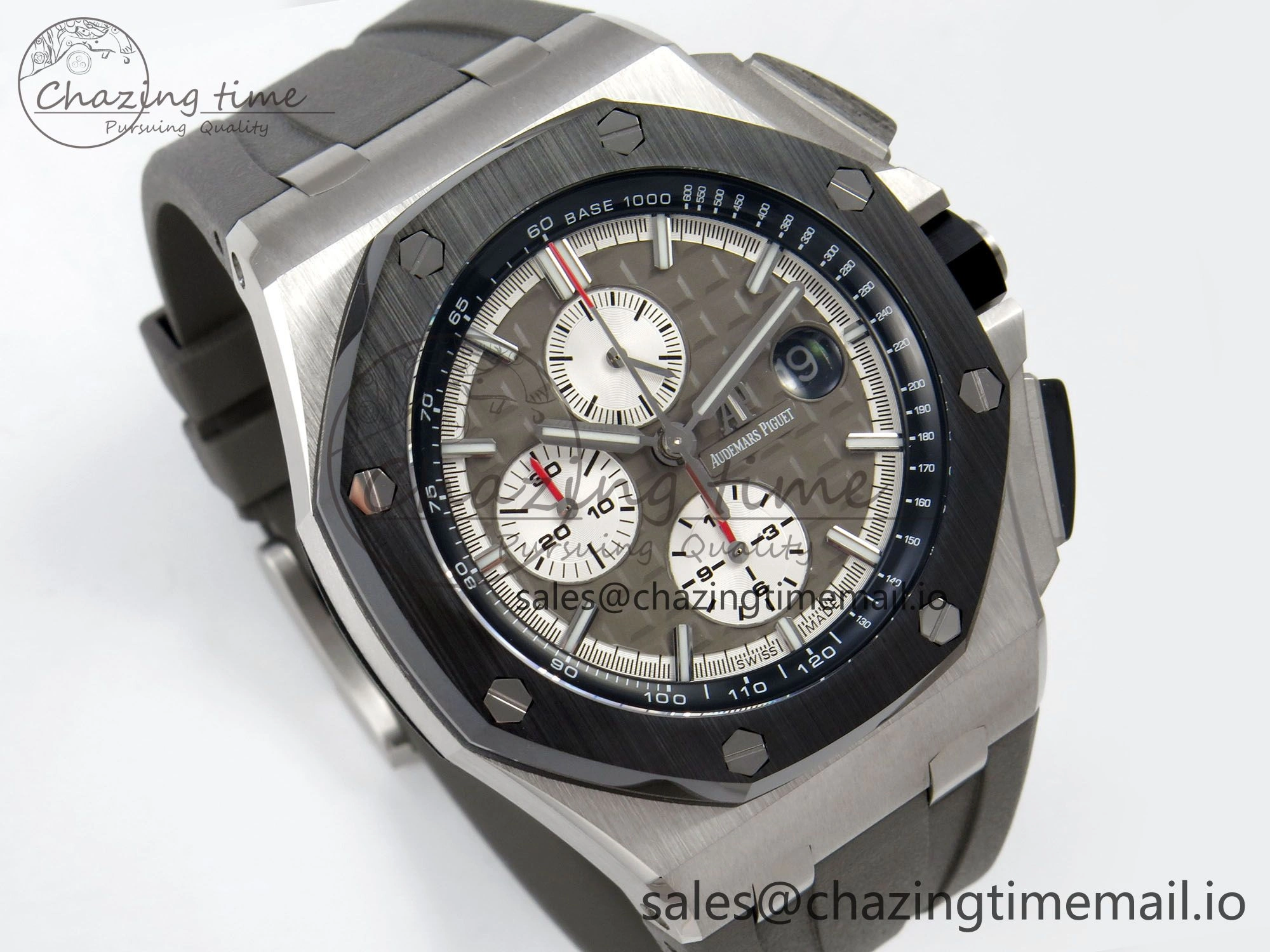Royal Oak Offshore 44mm SS APPF Best Edition Gray White Dial Ceramic Bezel on Gray Rubber Strap SA Compact 4242