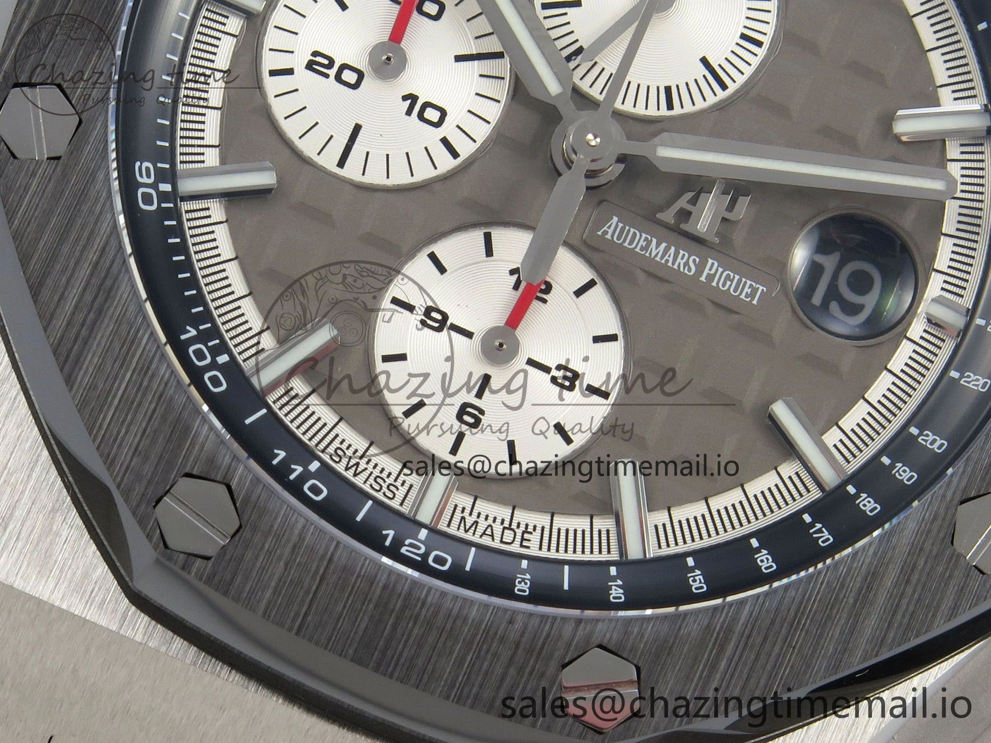 Royal Oak Offshore 44mm SS APPF Best Edition Gray White Dial Ceramic Bezel on Gray Rubber Strap SA Compact 4242