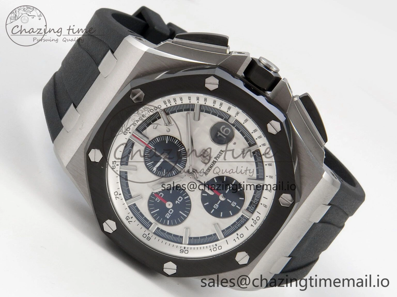 Royal Oak Offshore 44mm SS APPF Best Edition White Dial Ceramic Bezel on Black Rubber Strap SA NewStyle 4240