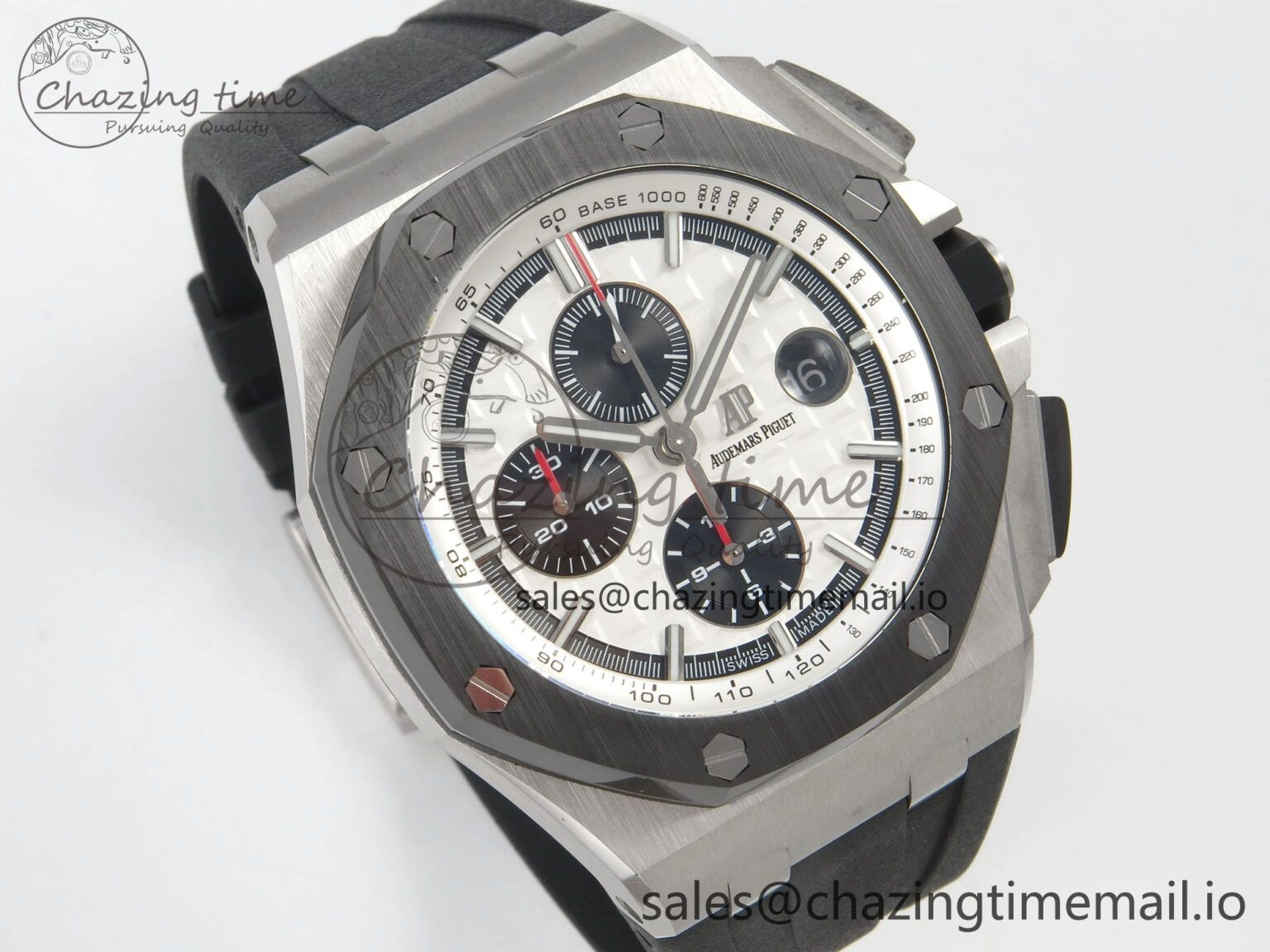 Royal Oak Offshore 44mm SS APPF Best Edition White Dial Ceramic Bezel on Black Rubber Strap SA NewStyle 4240