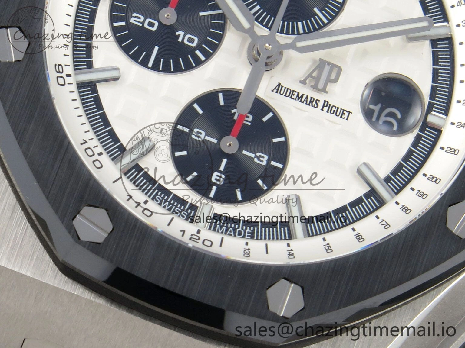 Royal Oak Offshore 44mm SS APPF Best Edition White Dial Ceramic Bezel on Black Rubber Strap SA NewStyle 4240