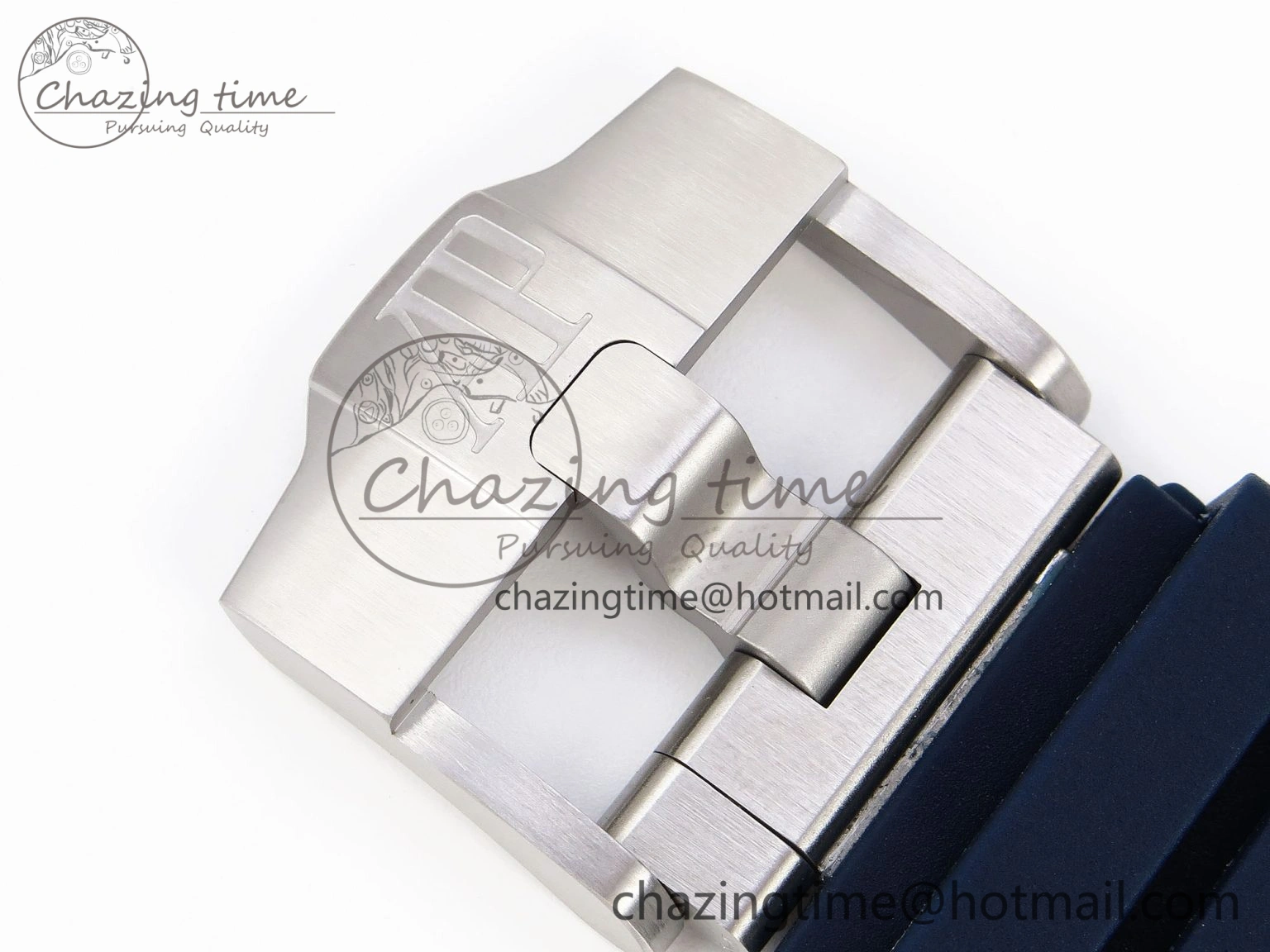 EyeCatching Royal Oak Offshore 44mm SS Bezel APF 1:1 Best Edition Blue Silver Dial on Blue Rubber Strap A 4546