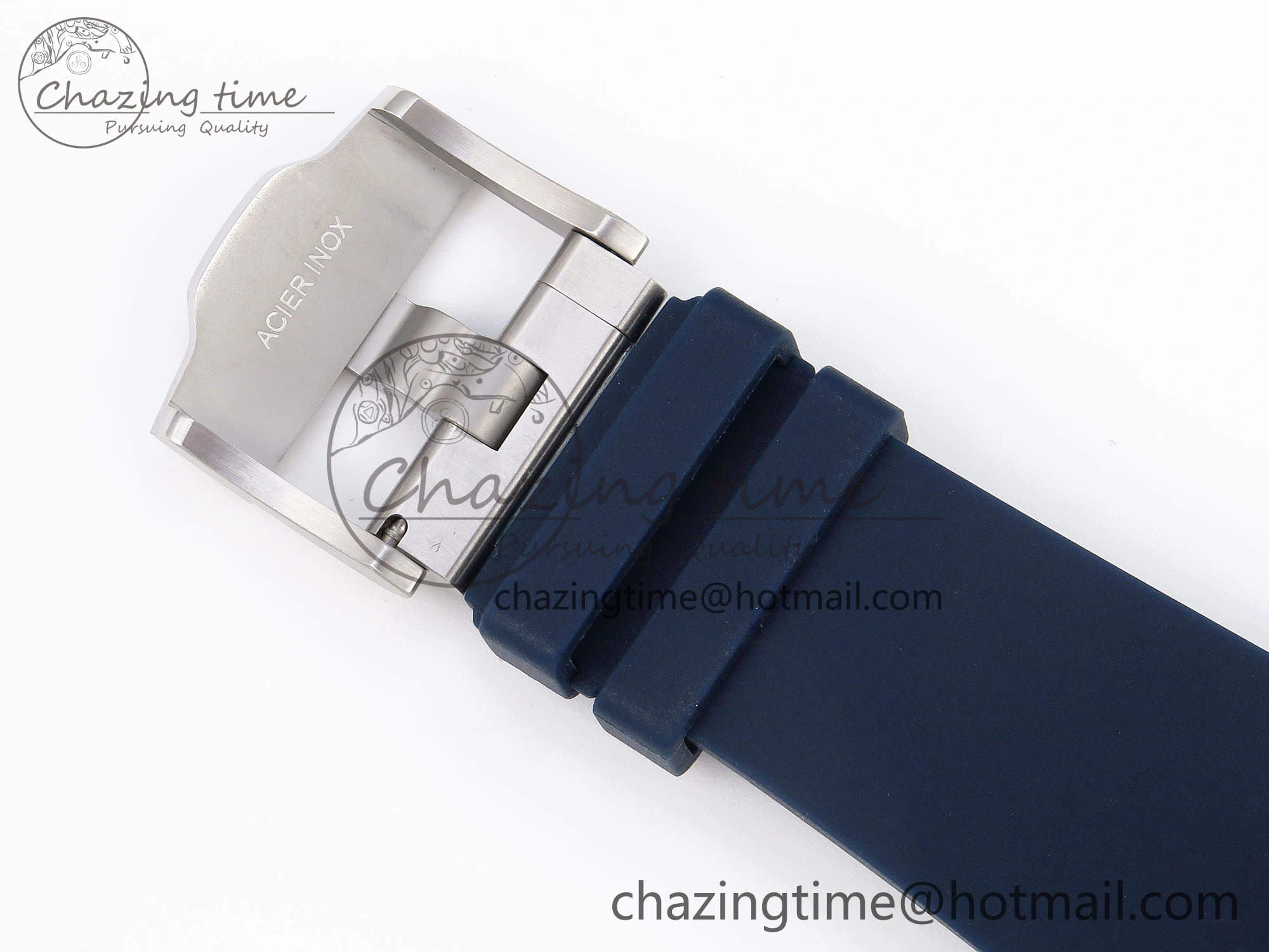 EyeCatching Royal Oak Offshore 44mm SS Bezel APF 1:1 Best Edition Blue Silver Dial on Blue Rubber Strap A 4546