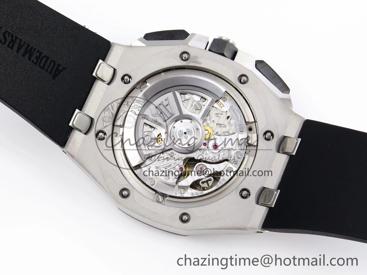 Royal Oak Offshore 44mm SS Black Ceramic Bezel APF 1:1 Best Edition Black Silver Dial on Black Rubber Strap A ZipUp 4547