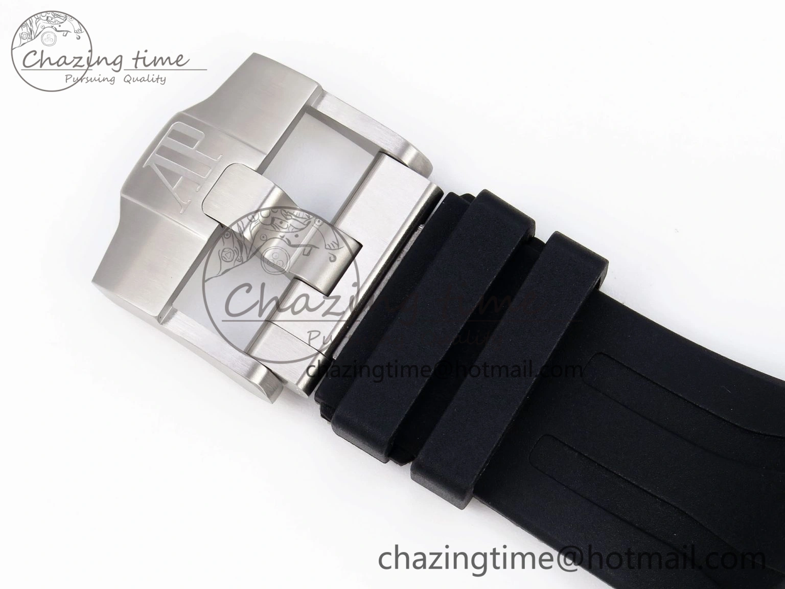 Royal Oak Offshore 44mm SS Black Ceramic Bezel APF 1:1 Best Edition Black Silver Dial on Black Rubber Strap A ZipUp 4547