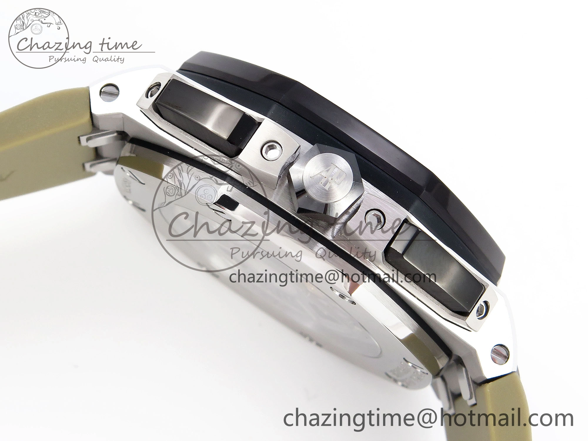 Royal Oak Offshore 44mm SS Black Ceramic Bezel APF 1:1 Best Edition Brown Dial on Brown Rubber Strap A Lightweight 4549