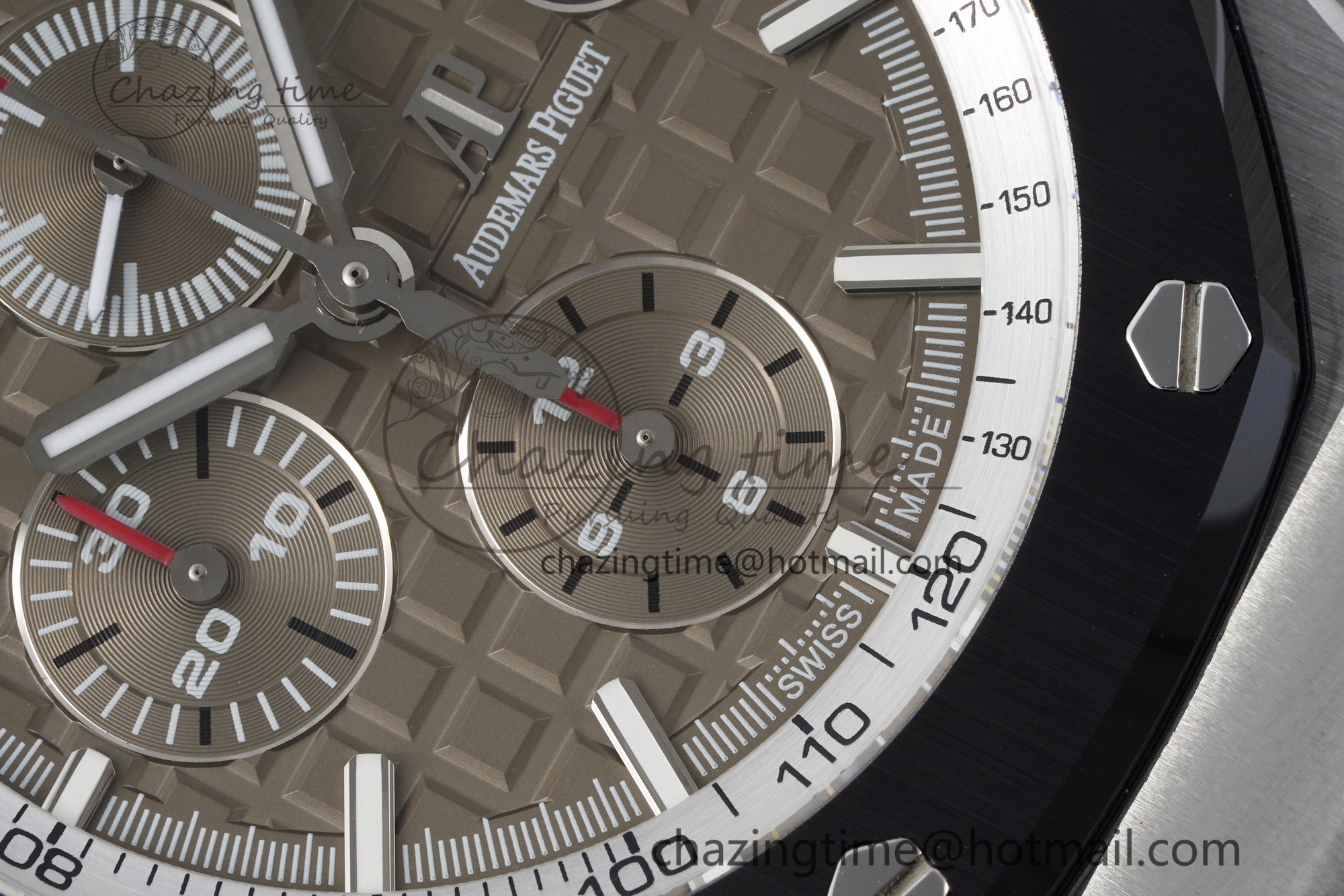 NewStyle Royal Oak Offshore 44mm SS Black Ceramic Bezel APF 1:1 Best Edition Gray Dial on Gray Rubber Strap A 4703