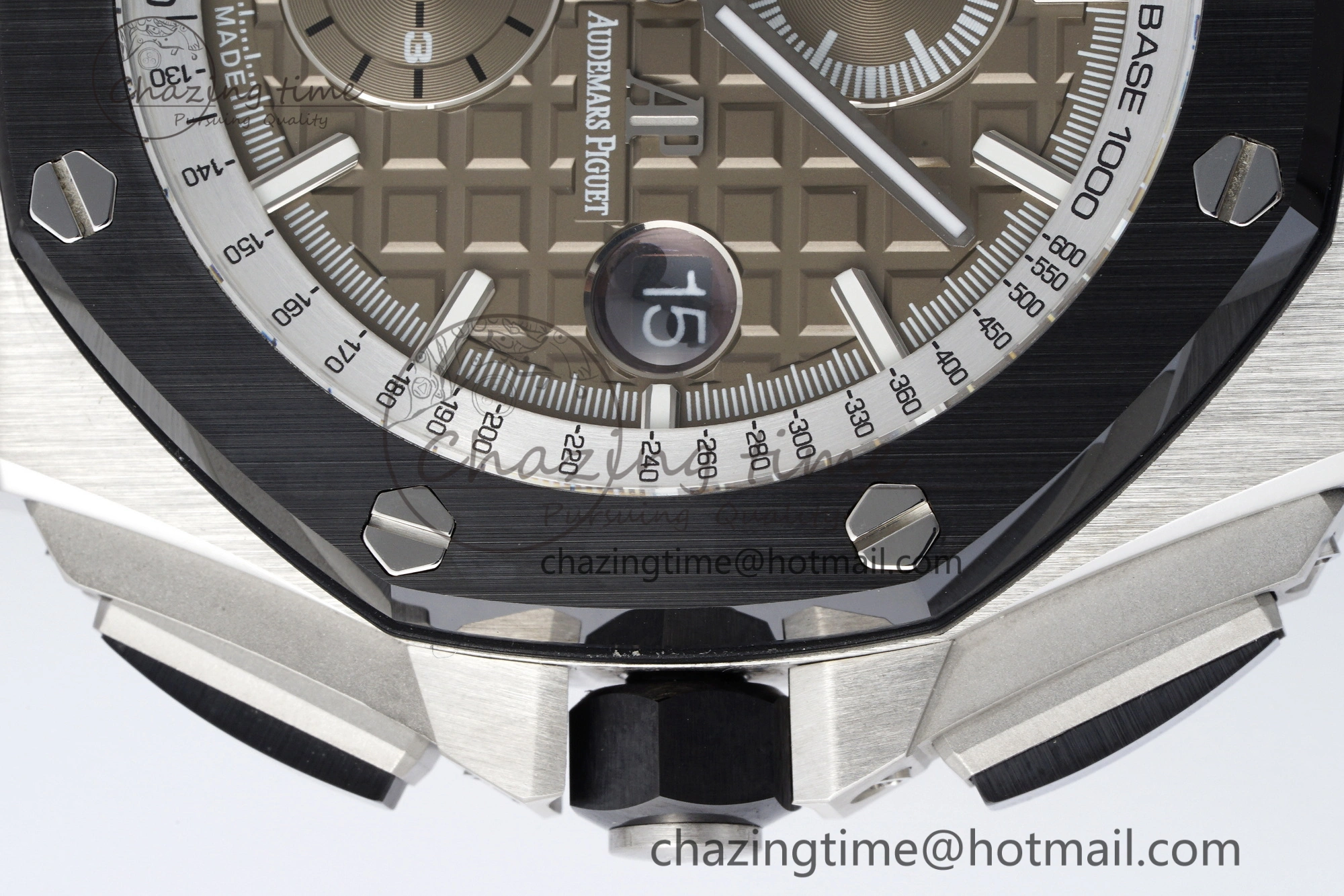 NewStyle Royal Oak Offshore 44mm SS Black Ceramic Bezel APF 1:1 Best Edition Gray Dial on Gray Rubber Strap A 4703