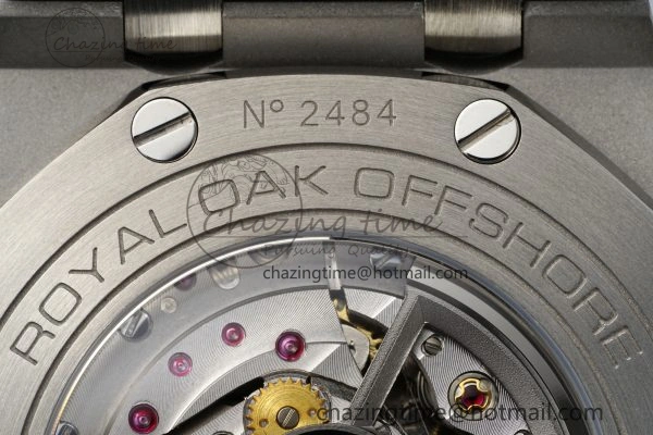 Royal Oak Offshore 44mm SS Black Ceramic Bezel APF 1:1 Best Edition Gray Blue Dial on Gray Rubber Strap A SunProtective 4700