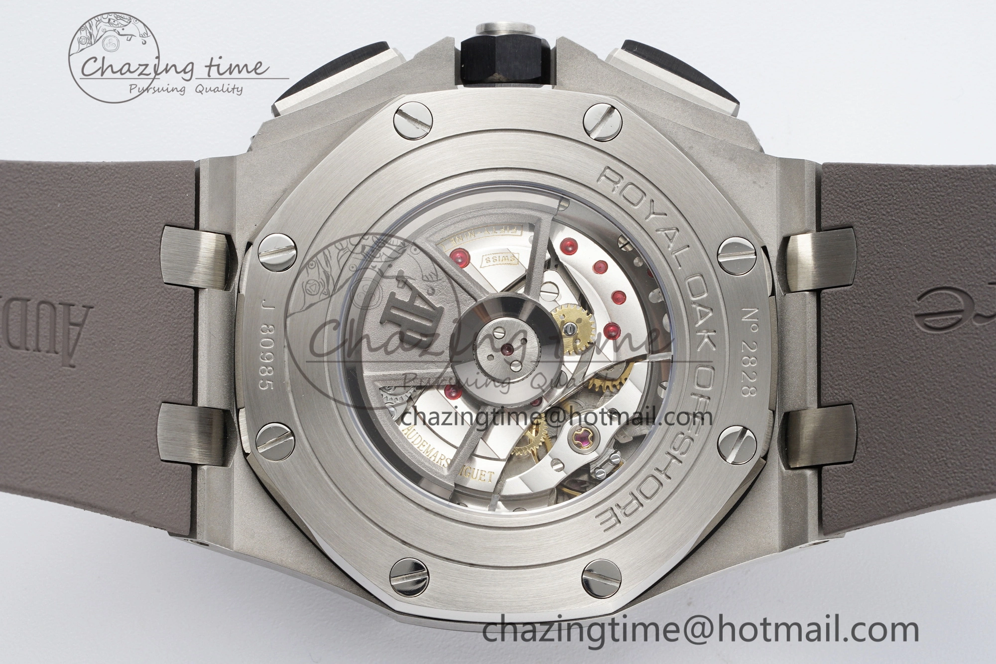 Royal Oak Offshore 44mm SS Black Ceramic Bezel APF 1:1 Best Edition Gray Blue Dial on Gray Rubber Strap A SunProtective 4700