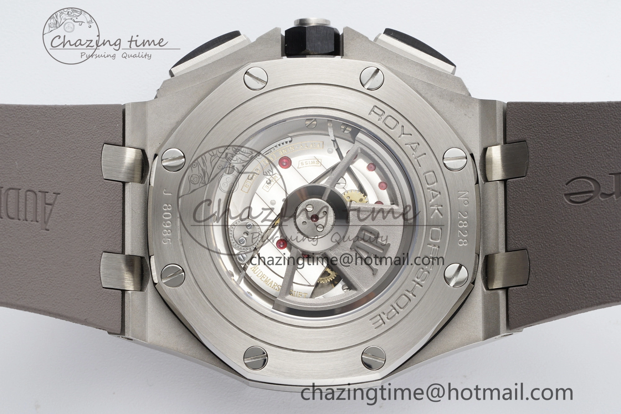 Royal Oak Offshore 44mm SS Black Ceramic Bezel APF 1:1 Best Edition Gray Blue Dial on Gray Rubber Strap A SunProtective 4700