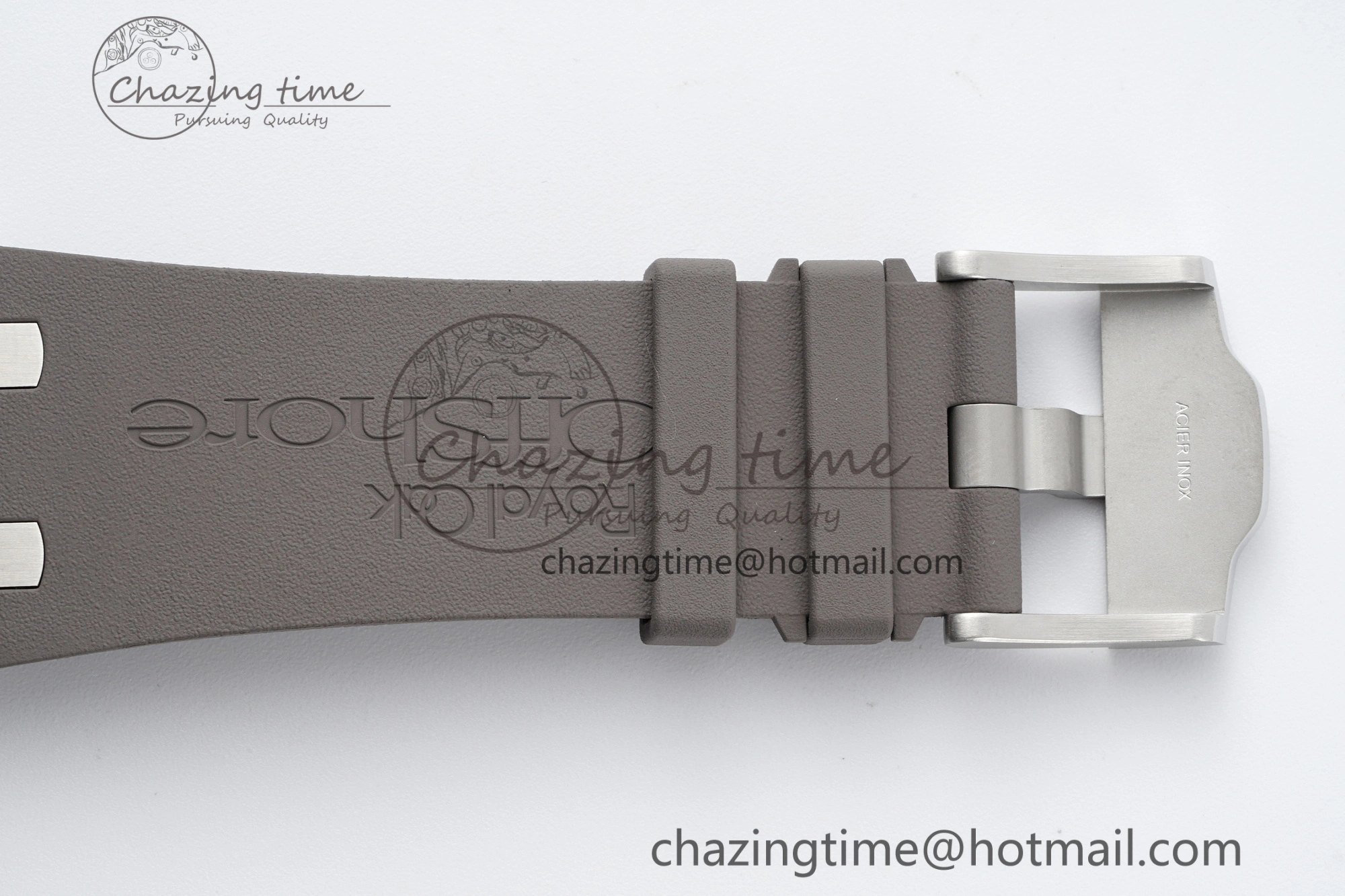 Royal Oak Offshore 44mm SS Black Ceramic Bezel APF 1:1 Best Edition Gray Blue Dial on Gray Rubber Strap A SunProtective 4700